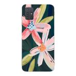Manitoba Samsung Galaxy M31S Uyumlu Baskılı Yumuşak Silikon Şeffaf Telefon Kılıfı, Çiçek Deseni