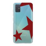 Manitoba Samsung Galaxy M31S Uyumlu Baskılı Yumuşak Silikon Şeffaf Telefon Kılıfı, Desen, Turkuaz-Kırmızı