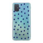 Manitoba Samsung Galaxy M31S Uyumlu Baskılı Yumuşak Silikon Şeffaf Telefon Kılıfı, Mavi, Yıldız Deseni