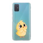 Manitoba Samsung Galaxy M31S Uyumlu Baskılı Yumuşak Silikon Şeffaf Telefon Kılıfı, Sarı Kuş Deseni