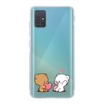 Manitoba Samsung Galaxy M31S Uyumlu Baskılı Yumuşak Silikon Şeffaf Telefon Kılıfı, Turkuaz, Ayıcık Desen