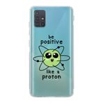Manitoba Samsung Galaxy M31S Uyumlu Baskılı Yumuşak Silikon Şeffaf Telefon Kılıfı, Turkuaz, Be Positive