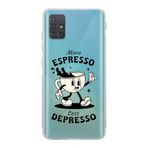 Manitoba Samsung Galaxy M31S Uyumlu Baskılı Yumuşak Silikon Şeffaf Telefon Kılıfı, Turkuaz, Espresso Deseni