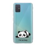 Manitoba Samsung Galaxy M31S Uyumlu Baskılı Yumuşak Silikon Şeffaf Telefon Kılıfı, Turkuaz, Panda Desen