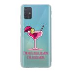 Manitoba Samsung Galaxy M31S Uyumlu Baskılı Yumuşak Silikon Şeffaf Telefon Kılıfı, Turkuaz