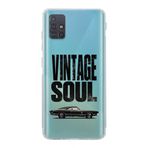 Manitoba Samsung Galaxy M31S Uyumlu Baskılı Yumuşak Silikon Şeffaf Telefon Kılıfı, Vintage Soul Desen