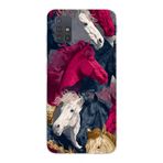 Manitoba Samsung Galaxy M31S Uyumlu Baskılı Yumuşak Silikon Telefon Kılıfı, At Deseni, Şeffaf