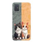 Manitoba Samsung Galaxy M31S Uyumlu Baskılı Yumuşak Silikon Telefon Kılıfı, Kedi Deseni