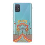 Manitoba Samsung Galaxy M31S Uyumlu Believe Tasarımlı Şeffaf Telefon Kılıfı, Çok Renkli