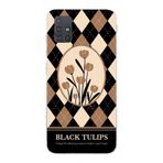 Manitoba Samsung Galaxy M31S Uyumlu Black Tulips Tasarımlı Şeffaf Telefon Kılıfı, Çok Renkli
