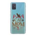 Manitoba Samsung Galaxy M31S Uyumlu Cat Mom Tasarımlı Şeffaf Telefon Kılıfı, Çok Renkli
