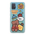 Manitoba Samsung Galaxy M31S Uyumlu Cheese Lover Tasarımlı Şeffaf Telefon Kılıfı, Çok Renkli