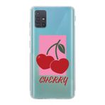 Manitoba Samsung Galaxy M31S Uyumlu Cherry Tasarımlı Baskılı Şeffaf Telefon Kılıfı