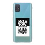 Manitoba Samsung Galaxy M31S Uyumlu Do It Now Tasarımlı Şeffaf Telefon Kılıfı, Çok Renkli