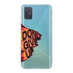 Manitoba Samsung Galaxy M31S Uyumlu Dont Give Up Tasarımlı Şeffaf Telefon Kılıfı, Çok Renkli
