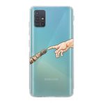 Manitoba Samsung Galaxy M31S Uyumlu El ve Pati Tasarımlı Şeffaf Telefon Kılıfı, Çok Renkli