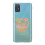 Manitoba Samsung Galaxy M31S Uyumlu Fall In Love Tasarımlı Şeffaf Telefon Kılıfı, Çok Renkli
