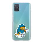 Manitoba Samsung Galaxy M31S Uyumlu Garfield Tasarımlı Şeffaf Telefon Kılıfı, Çok Renkli