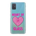 Manitoba Samsung Galaxy M31S Uyumlu Heart Of Glass Tasarımlı Şeffaf Telefon Kılıfı, Çok Renkli