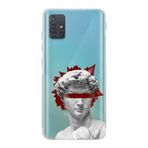 Manitoba Samsung Galaxy M31S Uyumlu Heykel Tasarımlı Şeffaf Telefon Kılıfı, Çok Renkli