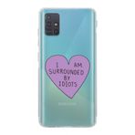 Manitoba Samsung Galaxy M31S Uyumlu I Am Surrounded Tasarımlı Şeffaf Telefon Kılıfı, Çok Renkli