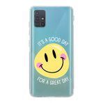 Manitoba Samsung Galaxy M31S Uyumlu, İts A Good Day Tasarımlı, Şeffaf Silikon Telefon Kılıfı, Çok Renkli