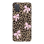 Manitoba Samsung Galaxy M31S Uyumlu Leopar Desenli Fiyonk Baskılı Şeffaf Telefon Kılıfı