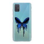 Manitoba Samsung Galaxy M31S Uyumlu Mavi Kelebek Tasarımlı Şeffaf Telefon Kılıfı