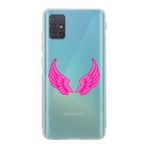 Manitoba Samsung Galaxy M31S Uyumlu Melek Kanadı Tasarımlı Şeffaf Telefon Kılıfı, Çok Renkli