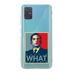 Manitoba Samsung Galaxy M31S Uyumlu Michael Scott Tasarımlı Baskılı Şeffaf Telefon Kılıfı