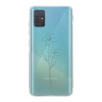 Manitoba Samsung Galaxy M31S Uyumlu Minimal Çiçek Tasarımlı Şeffaf Telefon Kılıfı, Çok Renkli