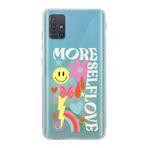 Manitoba Samsung Galaxy M31S Uyumlu More Self Love Tasarımlı Şeffaf Telefon Kılıfı, Çok Renkli