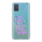 Manitoba Samsung Galaxy M31S Uyumlu No Time For Tasarımlı Şeffaf Telefon Kılıfı, Çok Renkli