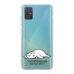 Manitoba Samsung Galaxy M31S Uyumlu Overthinking Tasarımlı Şeffaf Telefon Kılıfı, Çok Renkli
