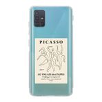 Manitoba Samsung Galaxy M31S Uyumlu Picasso Tasarımlı Şeffaf Telefon Kılıfı, Çok Renkli
