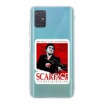 Manitoba Samsung Galaxy M31S Uyumlu Scarface Tasarımlı Şeffaf Telefon Kılıfı, Silikon, Çok Renkli