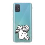 Manitoba Samsung Galaxy M31S Uyumlu Sevimli Melek Tasarımlı Şeffaf Telefon Kılıfı, Çok Renkli