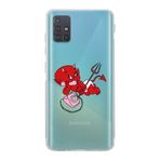 Manitoba Samsung Galaxy M31S Uyumlu Sevimli Minik Şeytan Tasarımlı Şeffaf Telefon Kılıfı, Çok Renkli