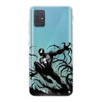 Manitoba Samsung Galaxy M31S Uyumlu Siyah Örümcek Tasarımlı Baskılı Şeffaf Telefon Kılıfı