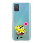 Manitoba Samsung Galaxy M31S Uyumlu SpongeBob Tasarımlı Baskılı Şeffaf Silikon Telefon Kılıfı