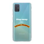 Manitoba Samsung Galaxy M31S Uyumlu Stay Away Tasarımlı Şeffaf Telefon Kılıfı, Çok Renkli