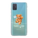Manitoba Samsung Galaxy M31S Uyumlu Take Risk Tasarımlı Şeffaf Telefon Kılıfı, Çok Renkli