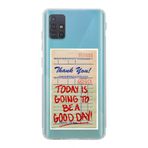 Manitoba Samsung Galaxy M31S Uyumlu Thank You Tasarımlı Şeffaf Telefon Kılıfı, Çok Renkli