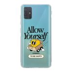 Manitoba Samsung Galaxy M31S Uyumlu To Be Happy Tasarımlı Şeffaf Telefon Kılıfı, Çok Renkli