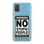 Manitoba Samsung Galaxy M31S Uyumlu Warning Tasarımlı Şeffaf Telefon Kılıfı, Çok Renkli