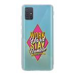 Manitoba Samsung Galaxy M31S Uyumlu Work Hard Tasarımlı Baskılı Şeffaf Telefon Kılıfı