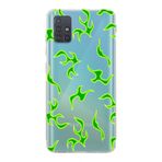 Manitoba Samsung Galaxy M31S Uyumlu Yeşil Yıldırım Tasarımlı Şeffaf Telefon Kılıfı