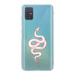 Manitoba Samsung Galaxy M31S Uyumlu Yılan Tasarımlı Şeffaf Telefon Kılıfı, Silikon, Çok Renkli