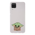 Manitoba Samsung Galaxy M33 Uyumlu Baby Yoda Tasarımlı Şeffaf Telefon Kılıfı, Silikon, Çok Renkli