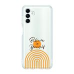 Manitoba Samsung Galaxy M34 5G ile Uyumlu Believe Tasarımlı Baskılı Şeffaf Telefon Kılıfı